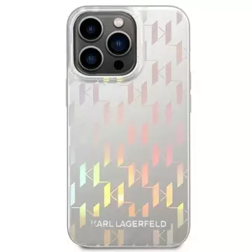 Etui Karl Lagerfeld KLHCP14LLGMMSV3 na iPhone 14 Pro 6,1" pevné puzdro Monogram Iridescent