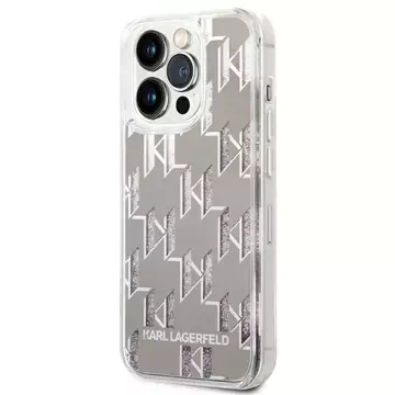 Etui Karl Lagerfeld KLHCP14LLMNMS na iPhone 14 Pro 6,1" pevné puzdro Liquid Glitter Monogram