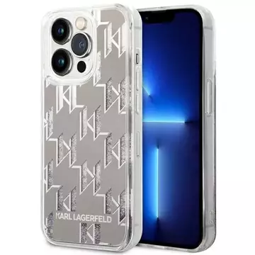 Etui Karl Lagerfeld KLHCP14LLMNMS na iPhone 14 Pro 6,1" pevné puzdro Liquid Glitter Monogram