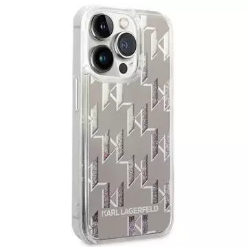 Etui Karl Lagerfeld KLHCP14LLMNMS na iPhone 14 Pro 6,1" pevné puzdro Liquid Glitter Monogram