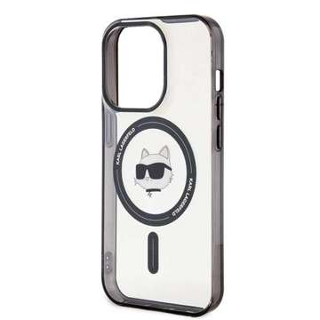 Etui Karl Lagerfeld KLHMP15LHCHNOTK na iPhone 15 Pro 6,1" priehľadné pevné puzdro IML Choupette`s Head MagSafe