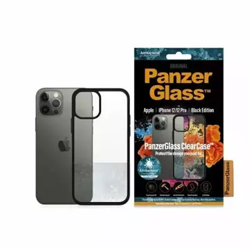 "Etui PanzerGlass ClearCase na iPhone 12/12 Pro 6,1\" Antibakteriálne čierne/čierne"