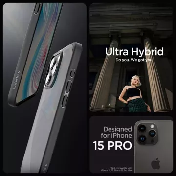 Etui Spigen Ultra Hybrid s Apple iPhone 15 Pro Frost Black