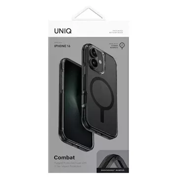 Etui UNIQ Combat do iPhone 16 6,1" Magclick Charging czarny/carbon black