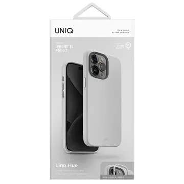 Etui UNIQ Lino Hue do iPhone 15 Pro Max 6,7" Magclick Nabíjanie jasné/kriedovo šedá