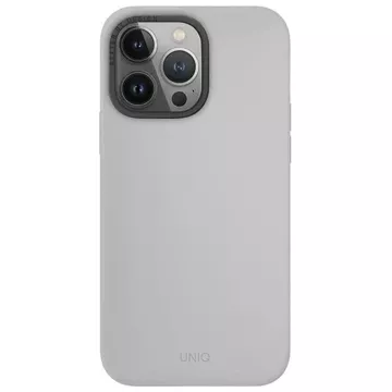 Etui UNIQ Lino Hue do iPhone 15 Pro Max 6,7" Magclick Nabíjanie jasné/kriedovo šedá