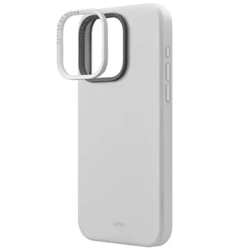 Etui UNIQ Lino Hue do iPhone 15 Pro Max 6,7" Magclick Nabíjanie jasné/kriedovo šedá