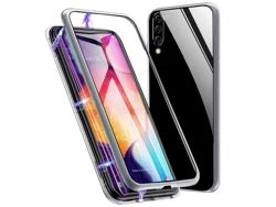 Etui magnetyczne szklane Dr.Fit dwustronne do Galaxy A30S/A50/A50S Srebrne