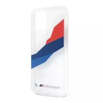 Etui na telefón BMW BMHCP12LSKTGT do Apple iPhone 12 Pro Max 6,7" priehľadné pevné puzdro Motorsport Tricolor