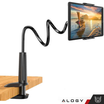 Flexibilný držiak na telefón, tablet 7" Alogy Flexible Arm pre flexibilné rameno na stôl čierne