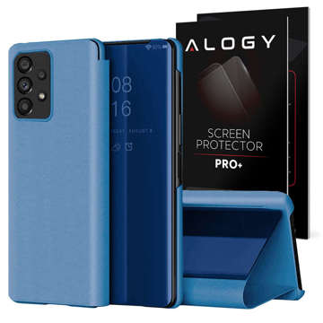 Flipové puzdro Alogy Smart Clear View Cover pre Samsung Galaxy A52s 5G / A52 4G / 5G modré sklo