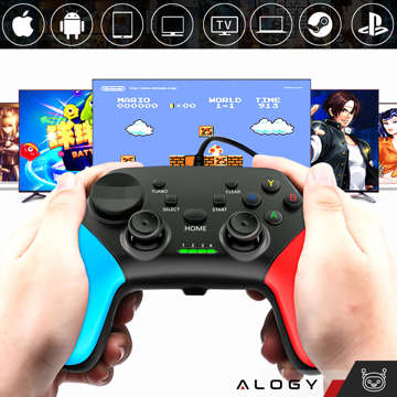 Gamepad Pad Wireless Bluetooth Alogy Herný ovládač Držiak telefónu Android iOS PS3 PS4 PC TV Nintendo Switch Joystick čierny