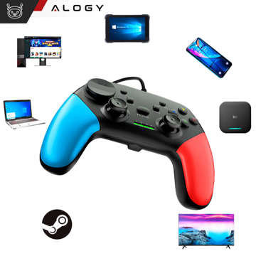 Gamepad Pad Wireless Bluetooth Alogy Herný ovládač Držiak telefónu Android iOS PS3 PS4 PC TV Nintendo Switch Joystick čierny