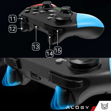 Gamepad Pad Wireless Bluetooth Alogy Herný ovládač Držiak telefónu Android iOS PS3 PS4 PC TV Nintendo Switch Joystick čierny