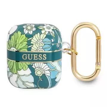 Guess GUA2HHFLN kryt AirPods zielony/green Flower Strap Collection