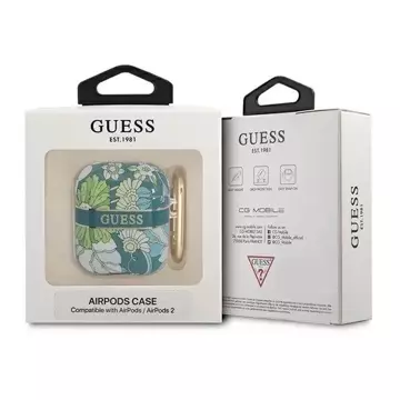 Guess GUA2HHFLN kryt AirPods zielony/green Flower Strap Collection