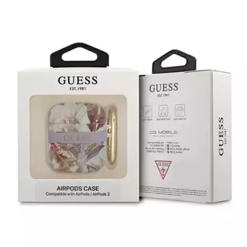 Guess GUA2HHFLU obal na AirPods fioletowy/purple Flower Strap Collection