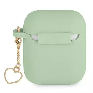 Guess GUA2LSCHSN kryt AirPods zielony/green Silicone Charm Heart Collection