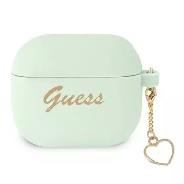 Guess GUA3LSCHSN kryt AirPods 3 zielony/green Silicone Charm Heart Collection