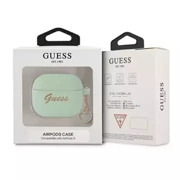 Guess GUA3LSCHSN kryt AirPods 3 zielony/green Silicone Charm Heart Collection