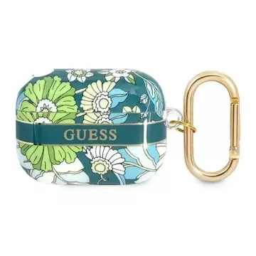 Guess GUAPHHFLN AirPods Pro kryt zielony/green Flower Strap Collection