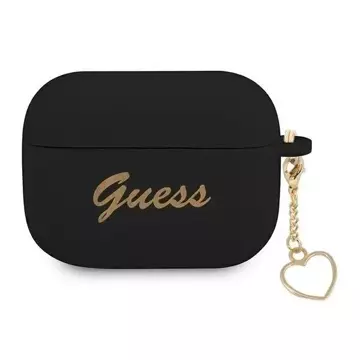 Guess GUAPLSCHSK AirPods Pro kryt czarny/black Silicone Charm Collection