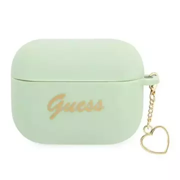 Guess GUAPLSCHSN AirPods Pro kryt zielony/green Silicone Charm Heart Collection