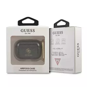 Guess GUAPUCG4GK AirPods Pro kryt czarny/black Glitter Collection