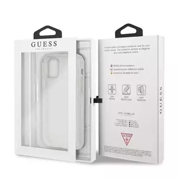 Guess GUHCN58PCGLSI iPhone 11 Pro srebrný/strieborný pevný obal Glitter