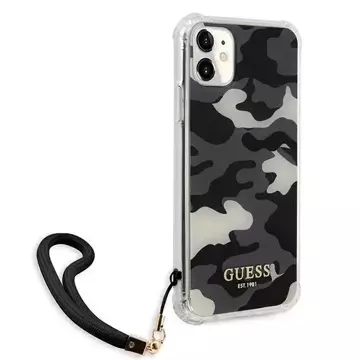 Guess GUHCN61KSARBK iPhone 11 6,1" čierny/čierny pevný obal Camo Collection