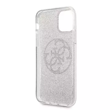 Guess GUHCN65PCUGLPI iPhone 11 Pro Max Różowy/ružové pevné puzdro 4G Circle Glitter