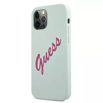 Guess GUHCP12LLSVSBF iPhone 12 Pro Max 6,7" biely pevný obal na fuchsja/modrý fuschia Silicone Vintage