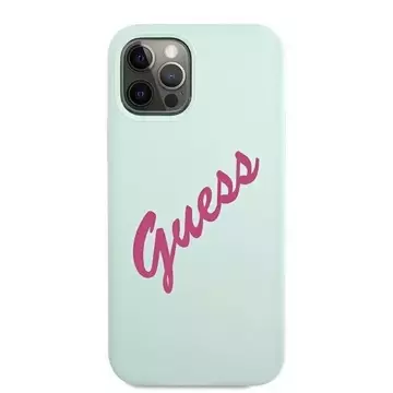 Guess GUHCP12LLSVSBF iPhone 12 Pro Max 6,7" biely pevný obal na fuchsja/modrý fuschia Silicone Vintage