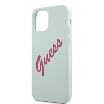 Guess GUHCP12LLSVSBF iPhone 12 Pro Max 6,7" biely pevný obal na fuchsja/modrý fuschia Silicone Vintage