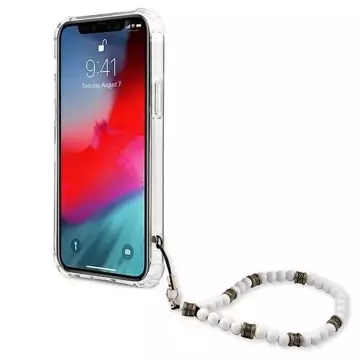 Guess GUHCP12MKPSWH iPhone 12/12 Pro 6,1" priehľadné pevné puzdro White Pearl