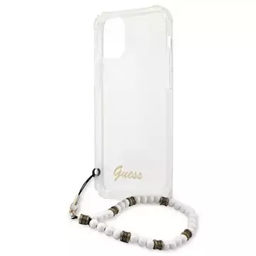 Guess GUHCP12MKPSWH iPhone 12/12 Pro 6,1" priehľadné pevné puzdro White Pearl