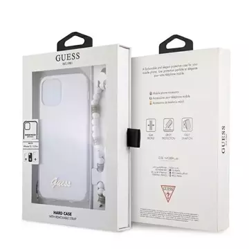 Guess GUHCP12MKPSWH iPhone 12/12 Pro 6,1" priehľadné pevné puzdro White Pearl