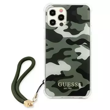 Guess GUHCP12MKSARKA iPhone 12/12 Pro 6,1" zielony/khaki pevné puzdro Camo Collection