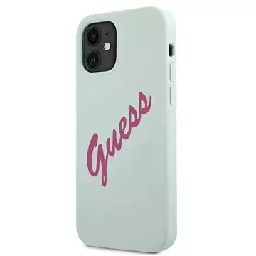 Guess GUHCP12SLSVSBF iPhone 12 mini 5,4" niebieski fuksja/modré fuschia pevné puzdro Silicone Vintage