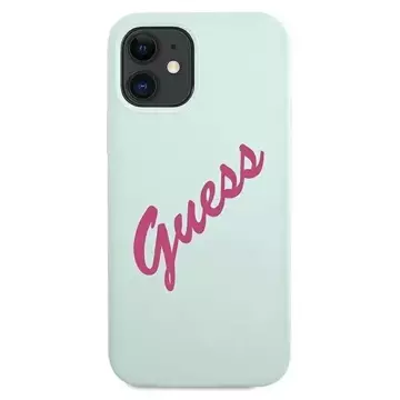 Guess GUHCP12SLSVSBF iPhone 12 mini 5,4" niebieski fuksja/modré fuschia pevné puzdro Silicone Vintage