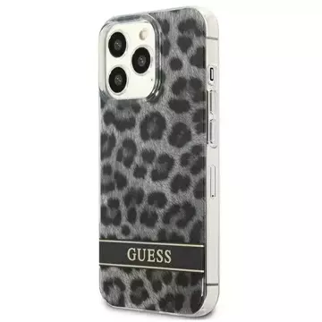 Guess GUHCP13LHSLEOK iPhone 13 Pro / 13 6,1" szary/sivé pevné puzdro Leopard