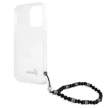 Guess GUHCP13LKPSBK iPhone 13 Pro / 13 6,1" priehľadné pevné puzdro Black Pearl