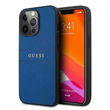 Guess GUHCP13LPSASBBL iPhone 13 Pro / 13 6,1" niebieski/modrý remienok Saffiano