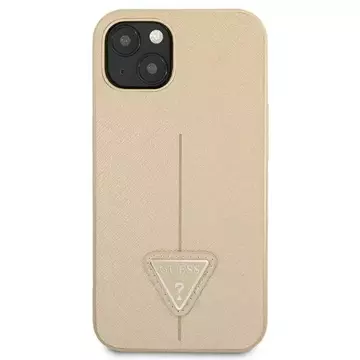 Guess GUHCP13MPSATLE iPhone 13 6,1" beżowy/béžový pevný obal SaffianoTriangle Logo