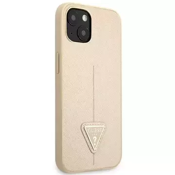 Guess GUHCP13MPSATLE iPhone 13 6,1" beżowy/béžový pevný obal SaffianoTriangle Logo