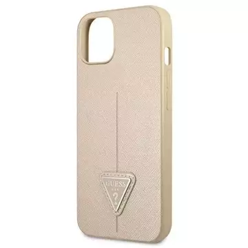 Guess GUHCP13MPSATLE iPhone 13 6,1" beżowy/béžový pevný obal SaffianoTriangle Logo