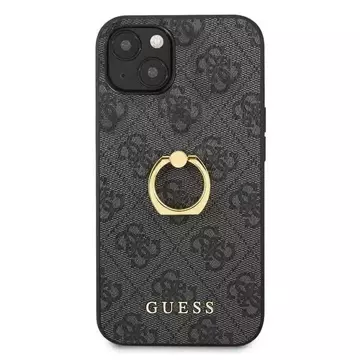 Guess GUHCP13S4GMRGR iPhone 13 mini 5,4" szary/sivé pevné puzdro 4G s kruhovým stojanom