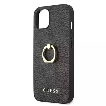 Guess GUHCP13S4GMRGR iPhone 13 mini 5,4" szary/sivé pevné puzdro 4G s kruhovým stojanom