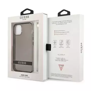 Guess GUHCP13SHTSGSK iPhone 13 mini 5,4" čierne/čierne pevné puzdro Translucent Stap