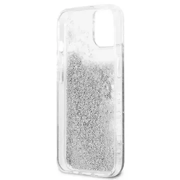 Guess GUHCP13SLG4GSI iPhone 13 mini 5,4" srebrný/strieborný pevný obal 4G Big Liquid Glitter